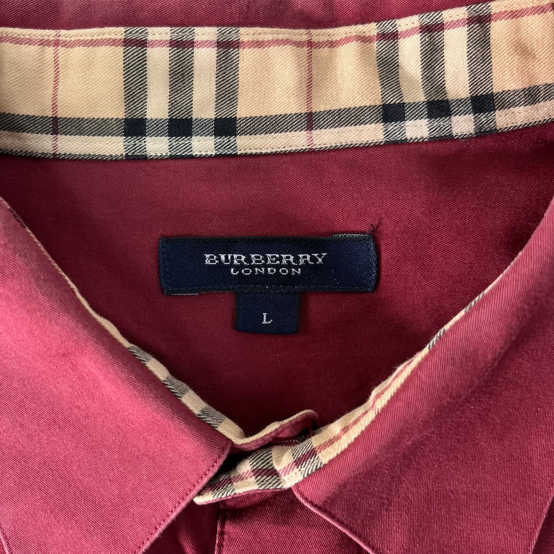 100 버버리 백화점택 기마로고 버건디 셔츠 상품이미지3