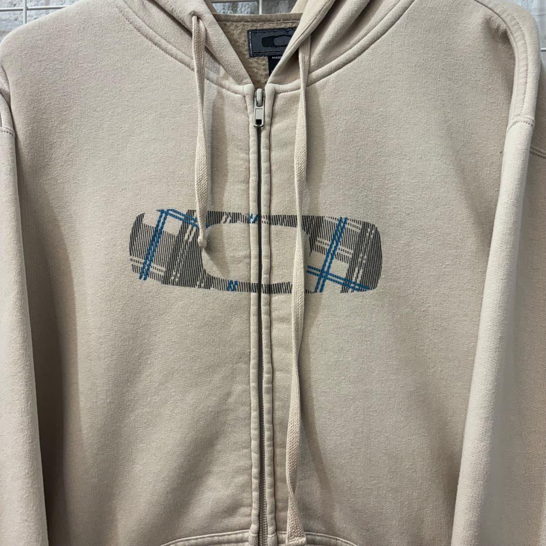 오클리 빅 아이콘 로고 아이보리 후드티 M 상품이미지5