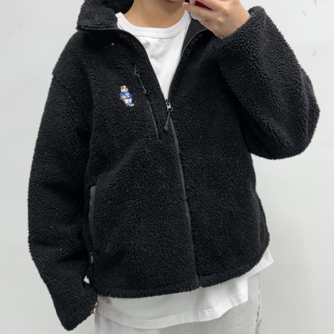 [M] 예일 블랙 플리스 집업 상품이미지2