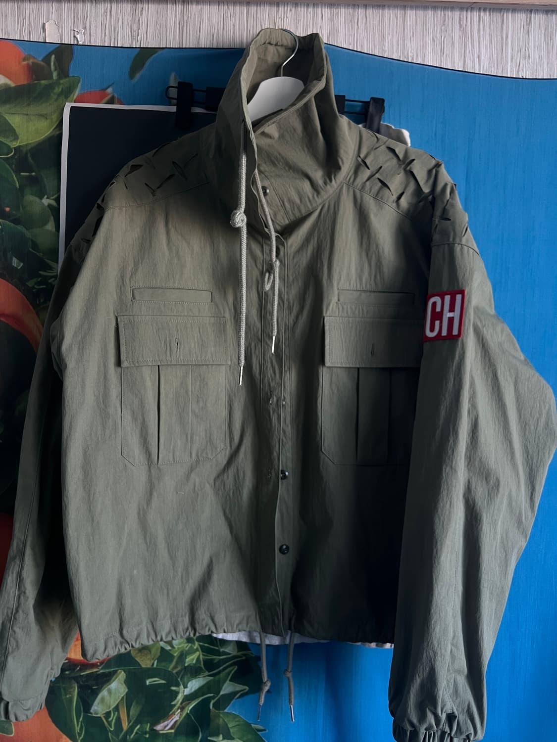 블루 선플라워garden snip trench short work jac 상품이미지1