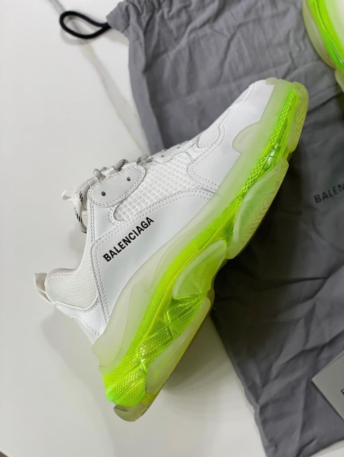 발렌시아가 트리플S 42사이즈 클리어솔 형광 판매 상품이미지1