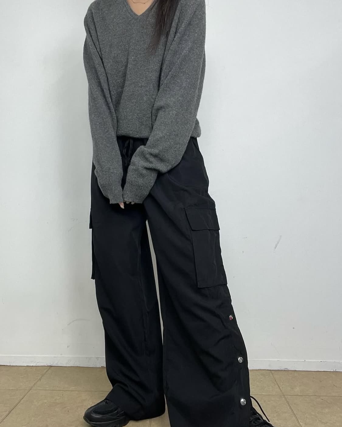 블랙 스냅 팬츠 상품이미지5