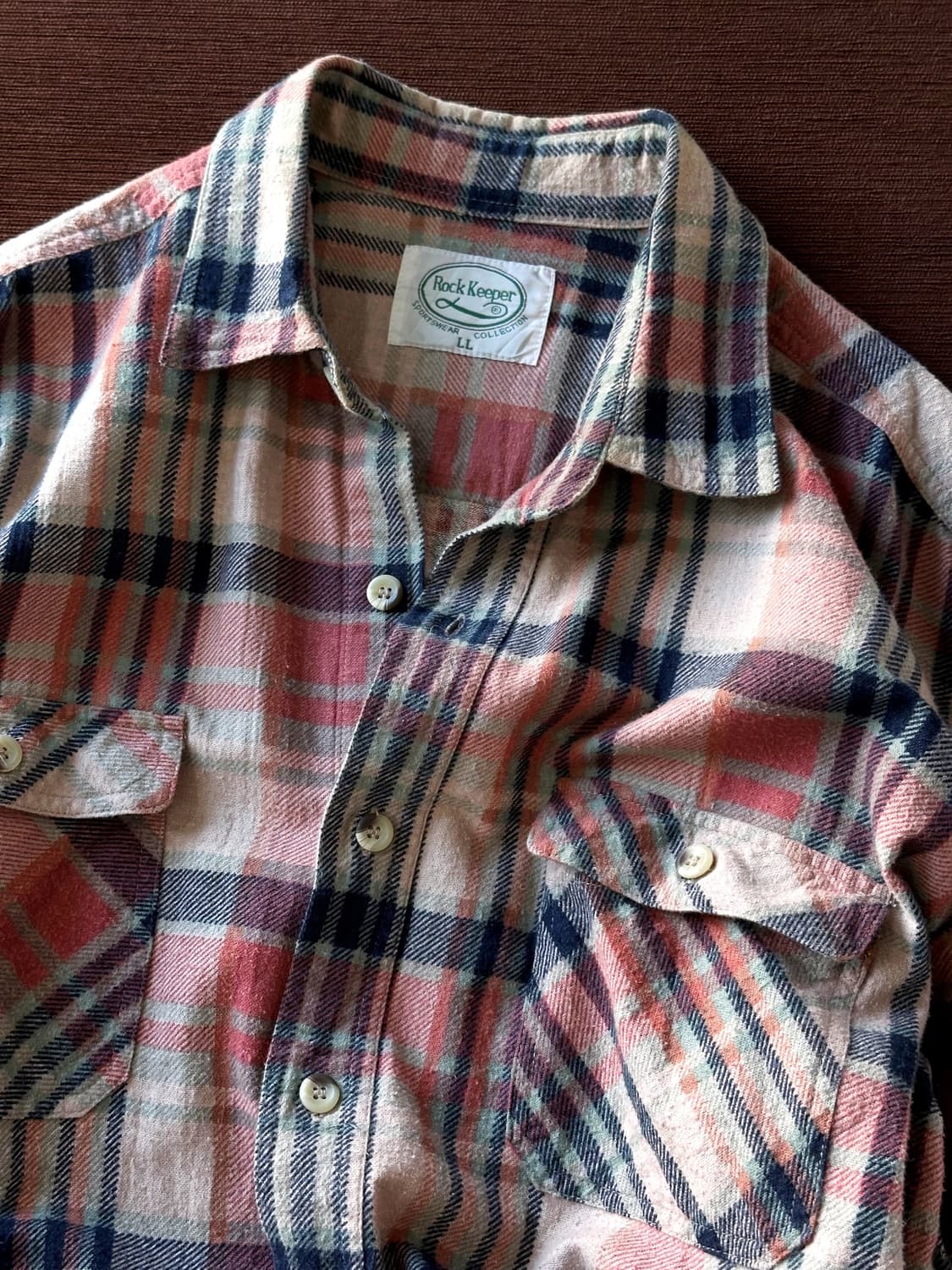 Brushed cotton nel check shirt 상품이미지1