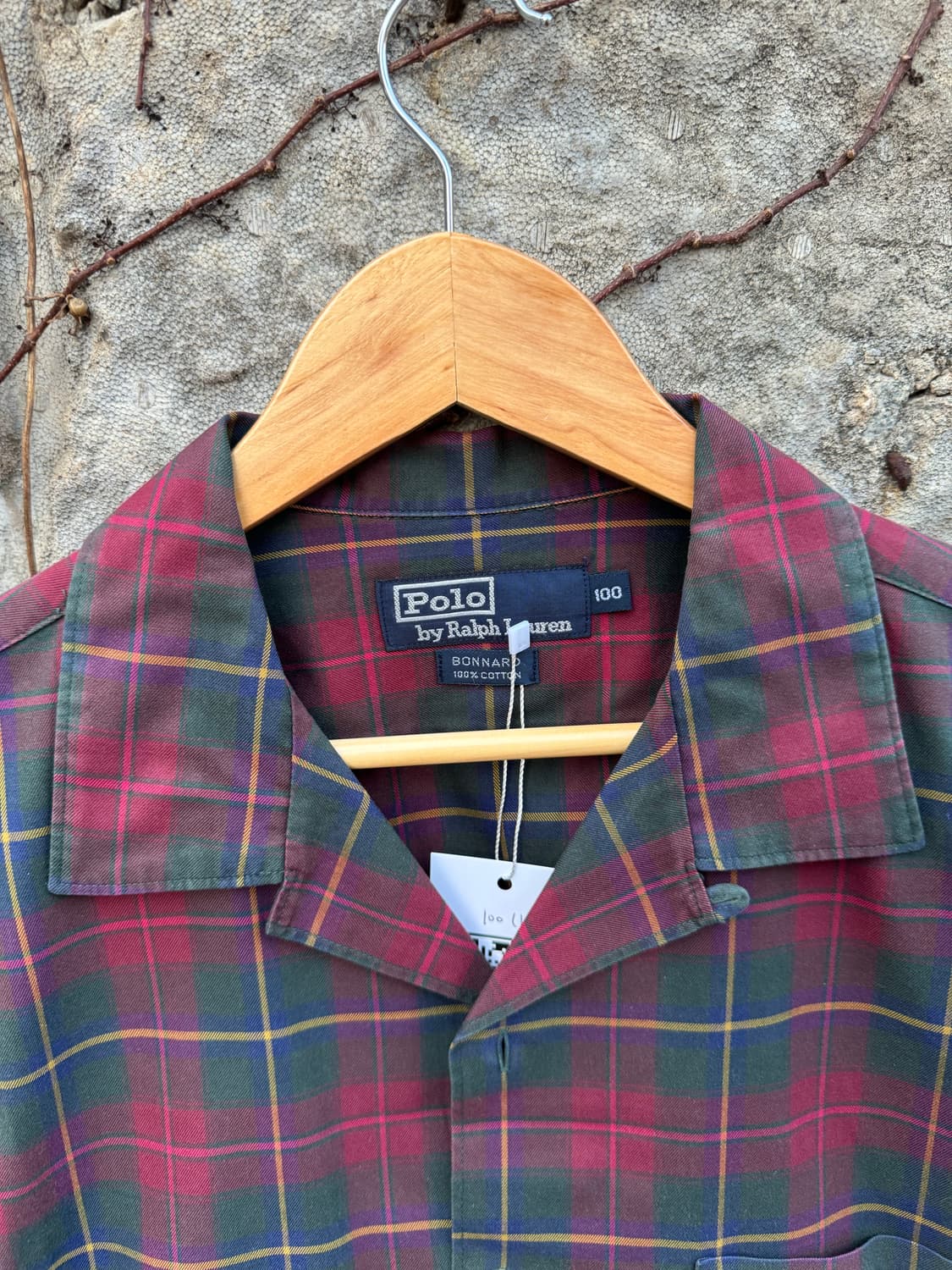90s 폴로 랄프로렌 버나드 오픈 카라 체크 셔츠 빈티지 상품이미지4