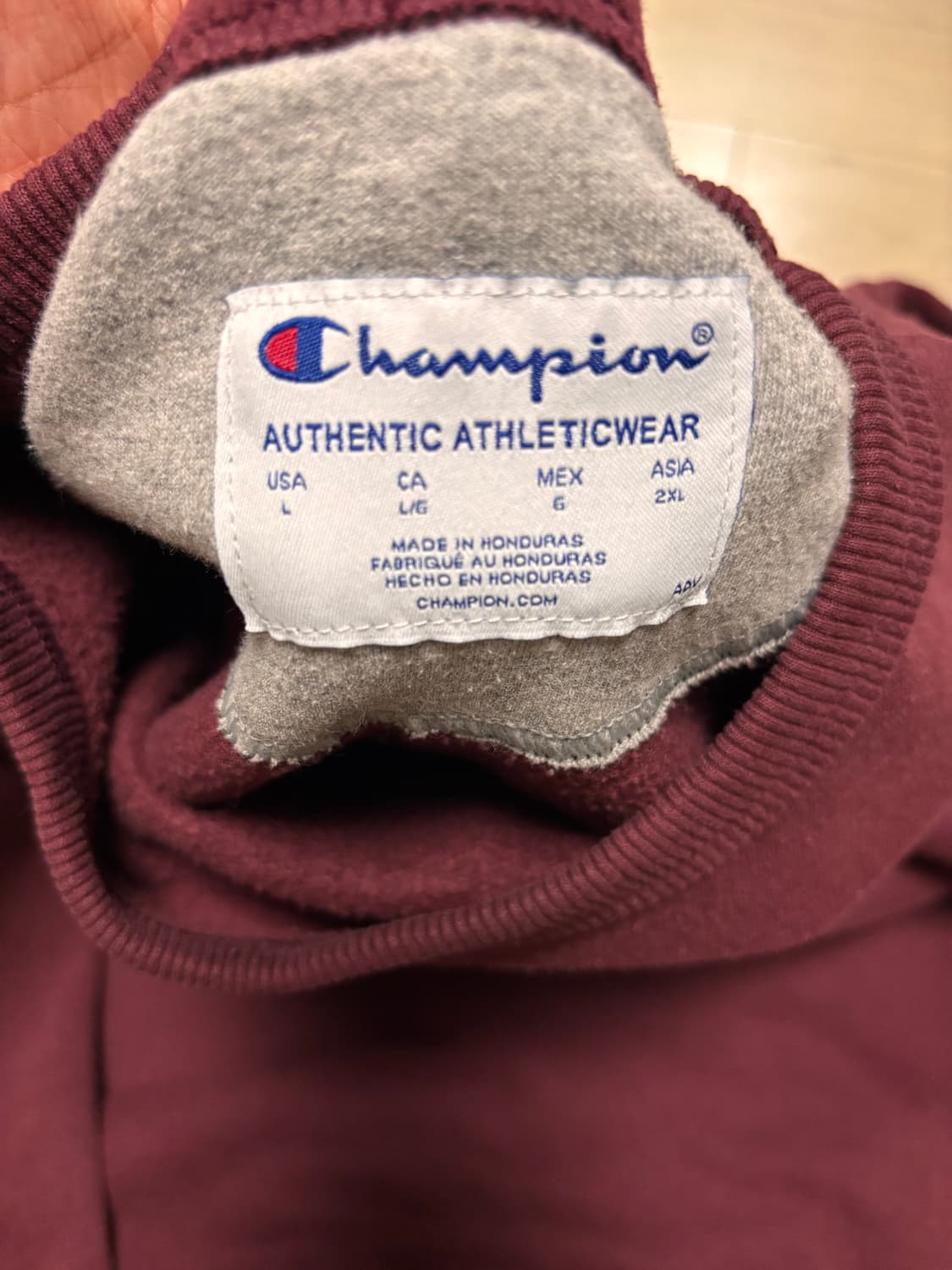 챔피온 버건디 맨투맨 상품이미지2