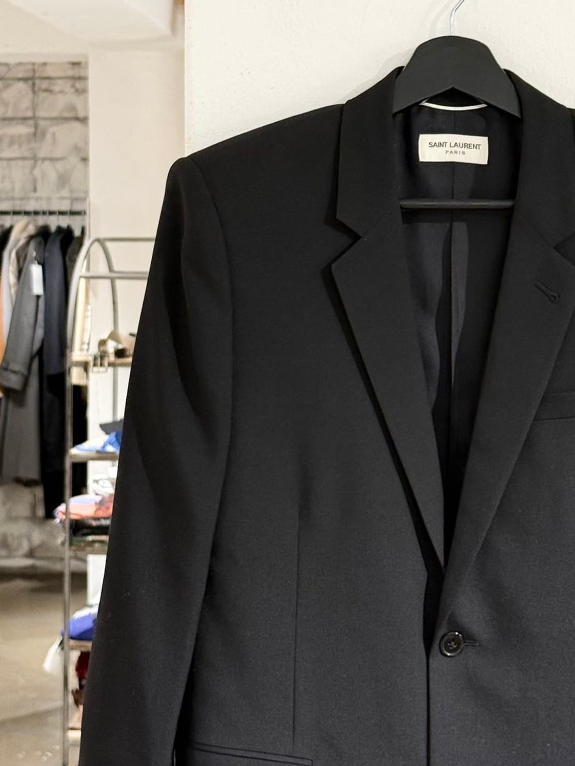 생로랑 블랙 라나 버진 울 싱글 블레이저 자켓 상품이미지2
