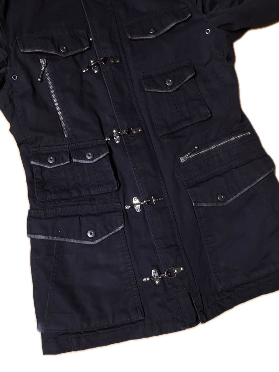 HIDEAWAYS  펑크 버클 야상 패딩 punk y2k 락시크 퍼 후드 상품이미지3