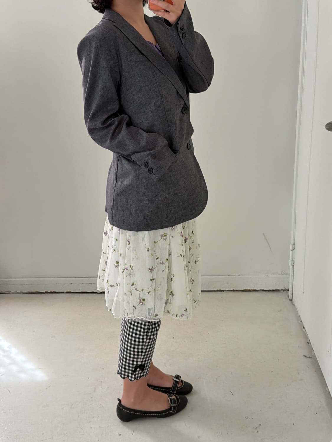 일본빈티지 그레이 간절기 블레이저 상품이미지3
