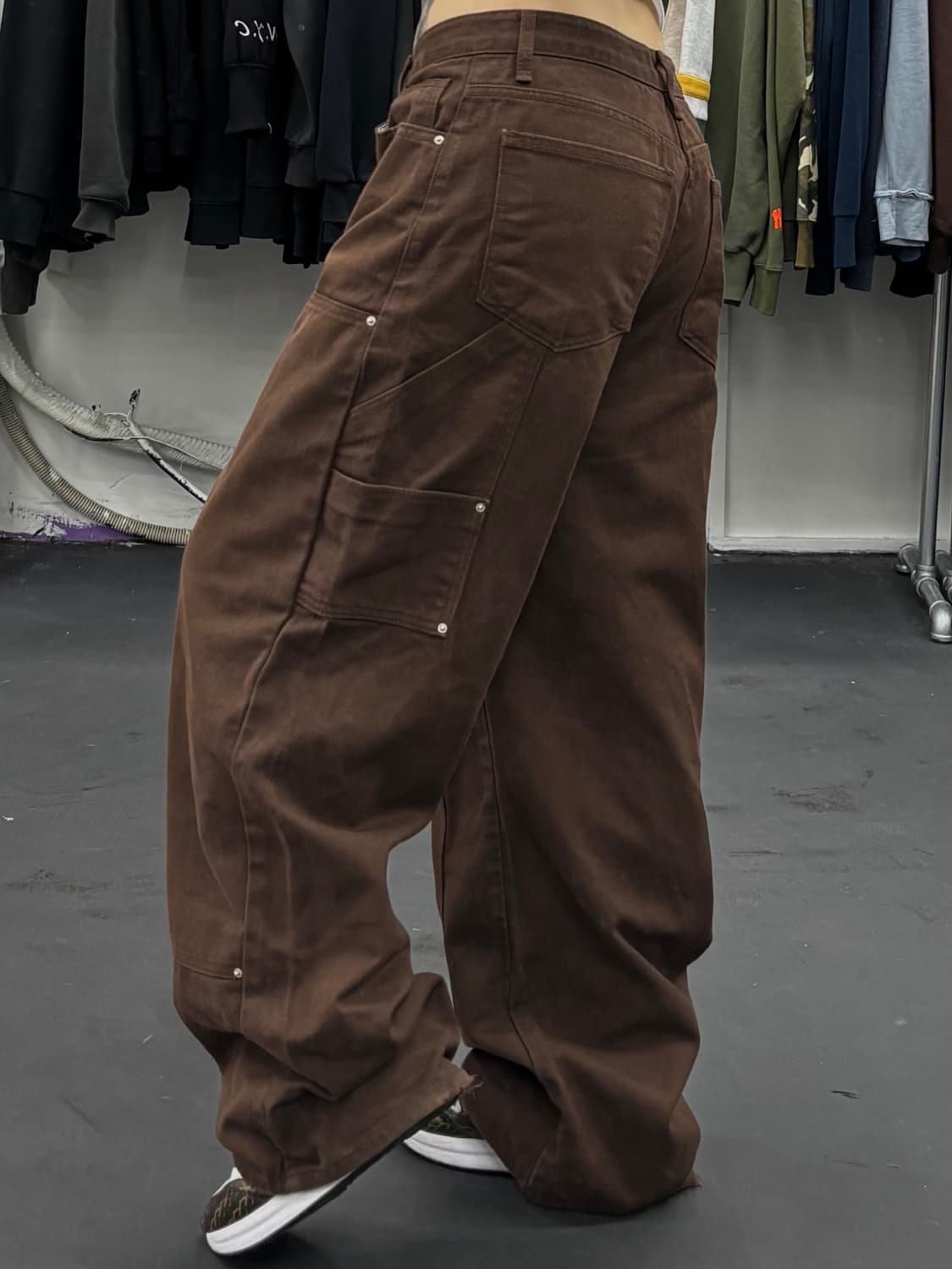 VTG 브라운 더블니 코튼팬츠 상품이미지5