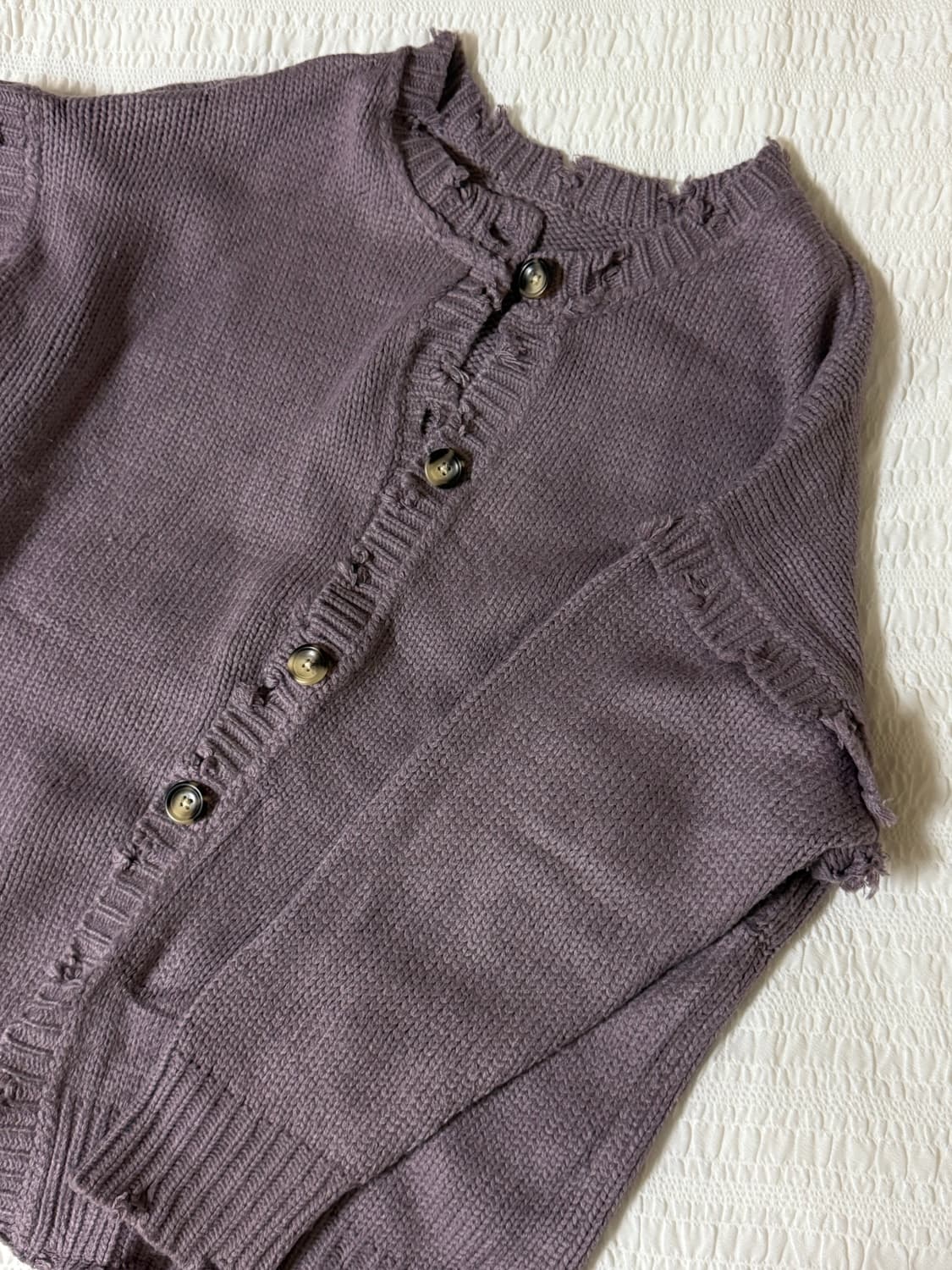 핑크 퍼플 데미지 포인트 가디건 상품이미지4