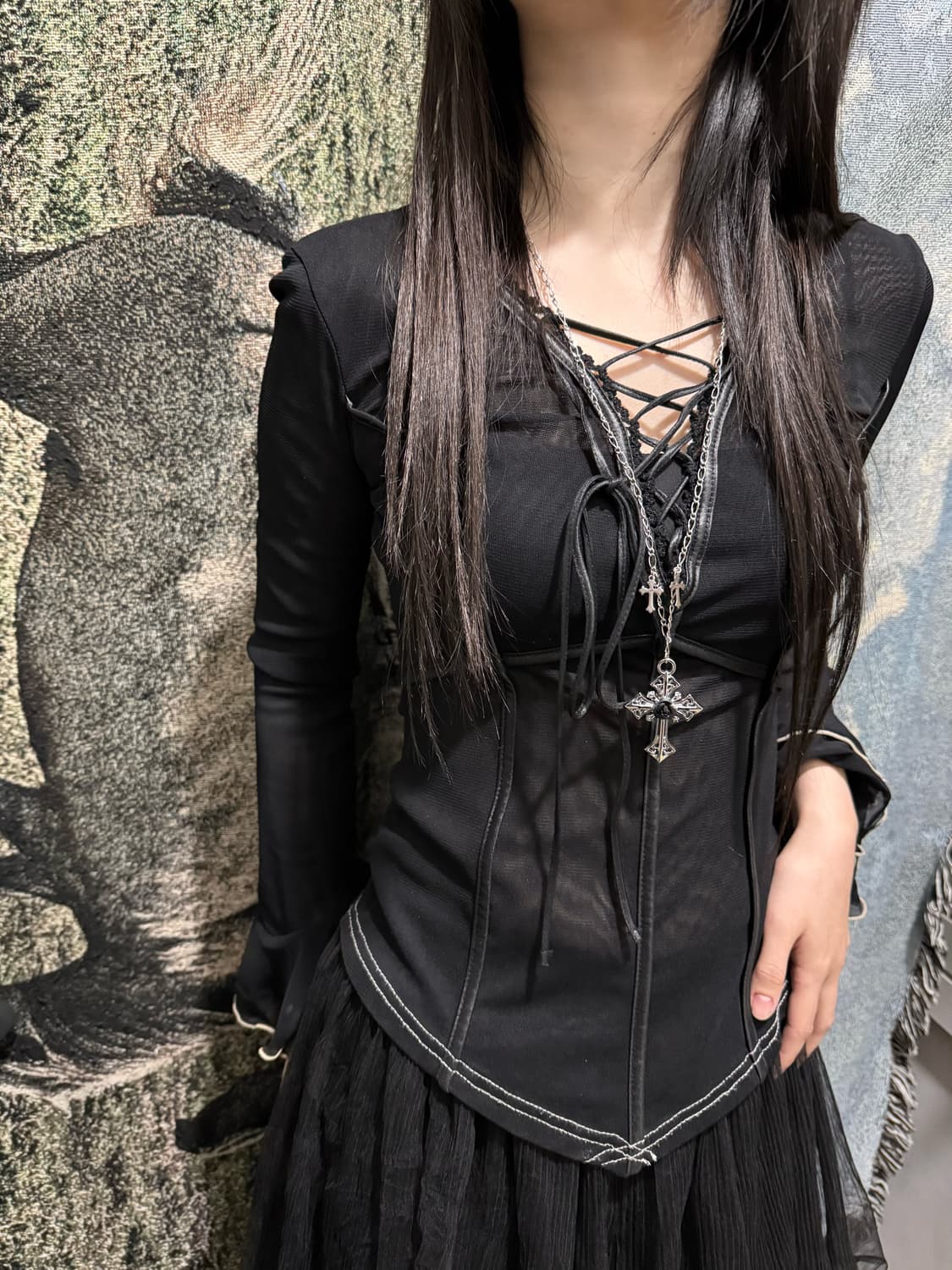 오즈온 로즈 크로스 목걸이 상품이미지7