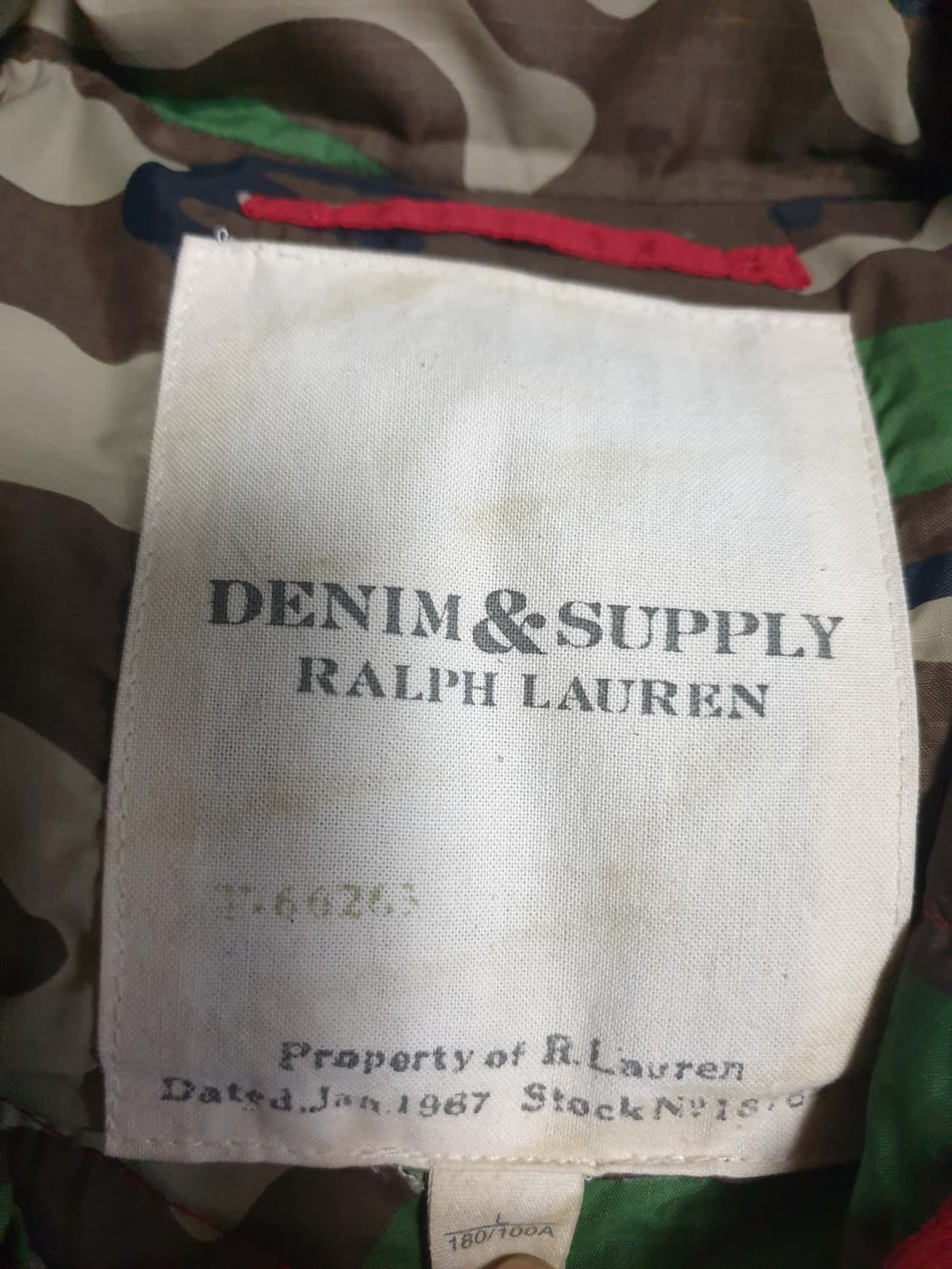 랄프로렌&데님앤서플라이 오리털 밀리터리 패브릭 다운파카 레드 (L) 상품이미지2