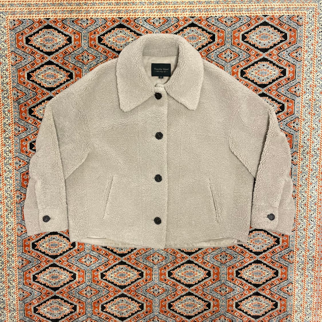 써스데이아일랜드 베이지 부클 무스탕 숏 자켓 여성S 상품이미지1