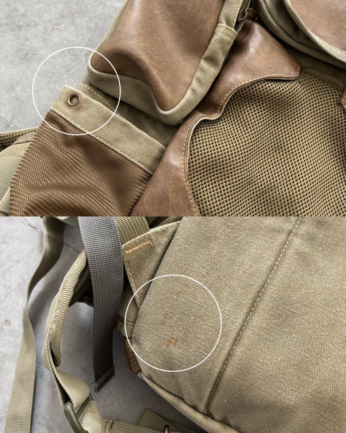 Diesel 디젤 90s 캔버스 레더 밀리터리 백팩  상품이미지10