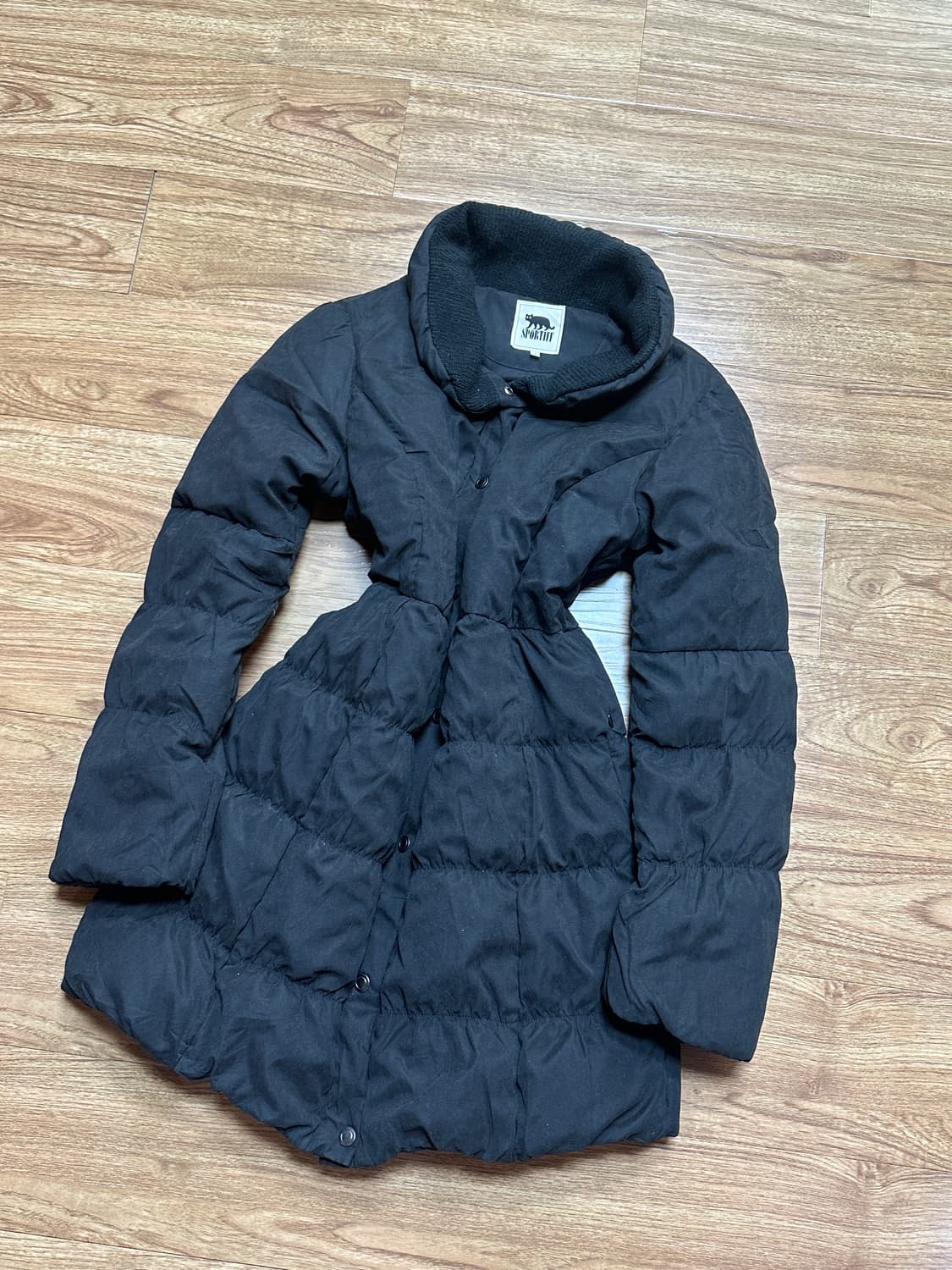 빈티지 블랙 패딩 코트 오네갸루 로걀 달천깔 공겜여주 모리걸 고양이 고딕 상품이미지1