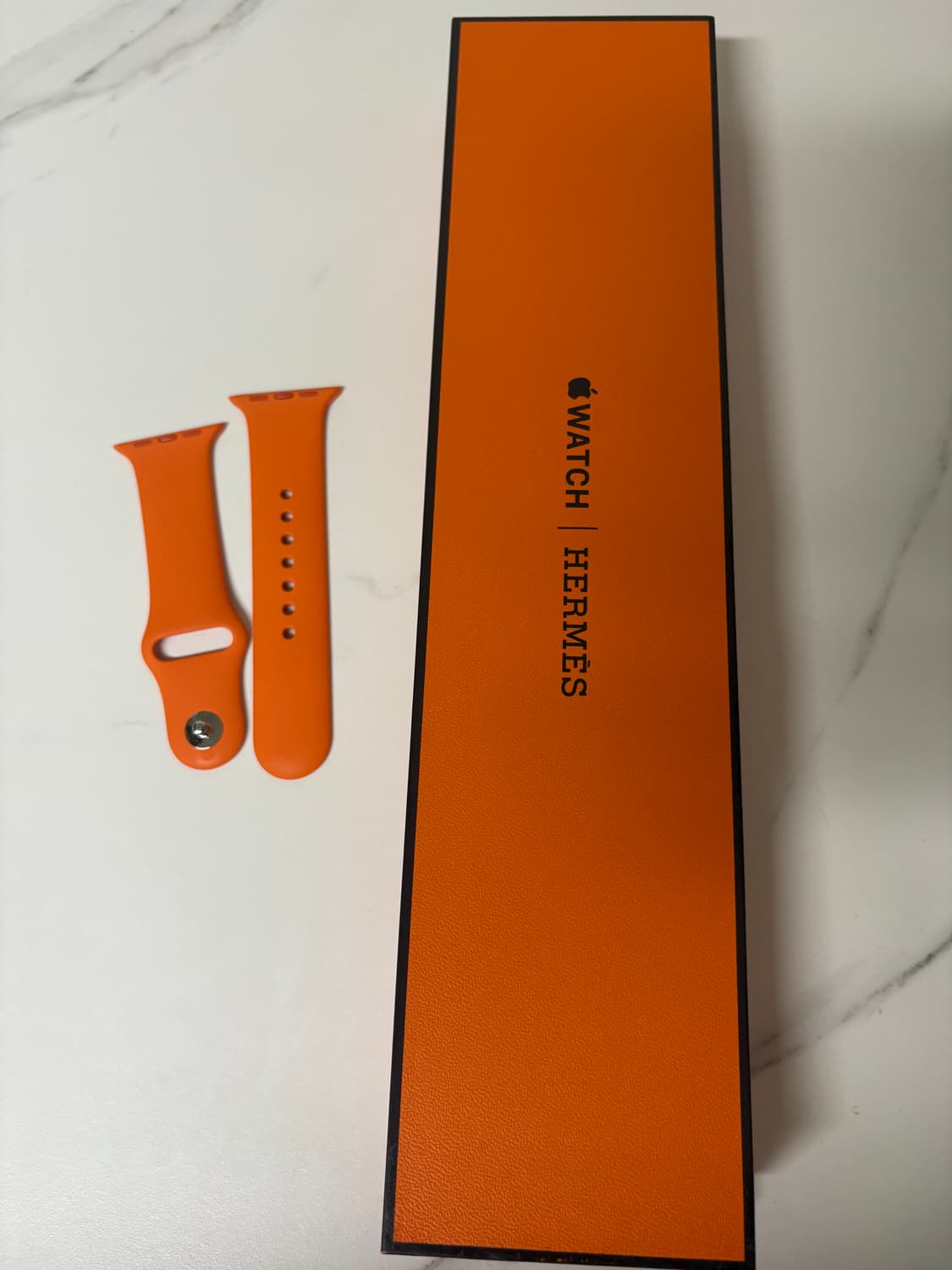 애플워치 에르메스 실리콘 스트랩 오랑쥬 스포츠 밴드 42mm 상품이미지1
