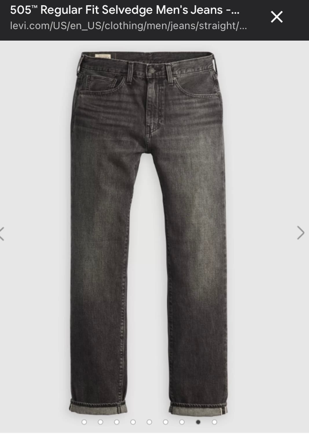 [새상품,미국출시] 리바이스 505 프리미엄 셀비지 흑청 (바살트락) 상품이미지1