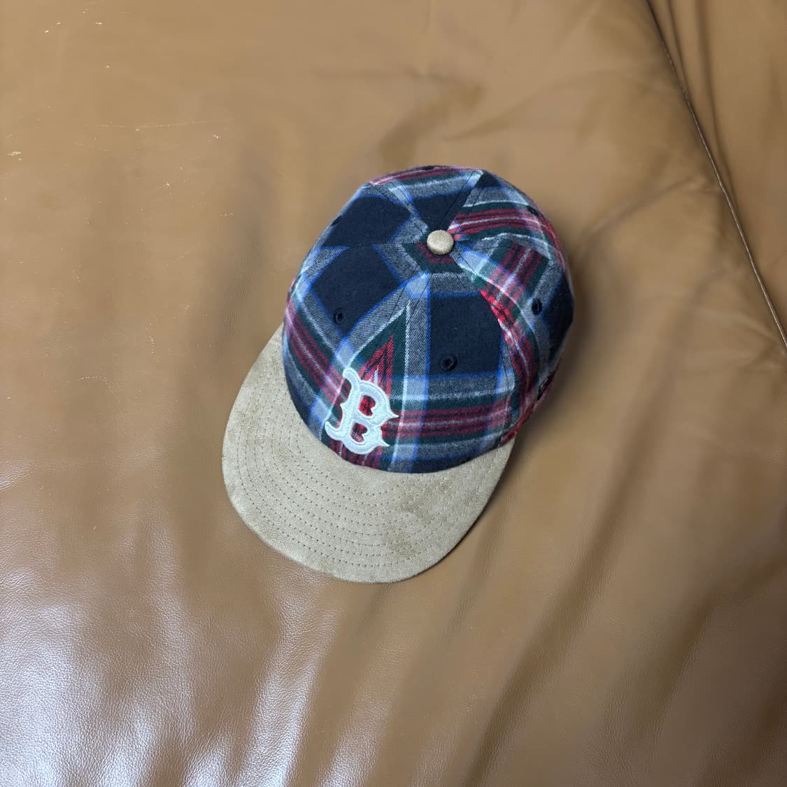 빔즈 뉴에라 9Fifty 볼캡 모자 스웨이드 바이저 잉글랜드 체크 상품이미지6