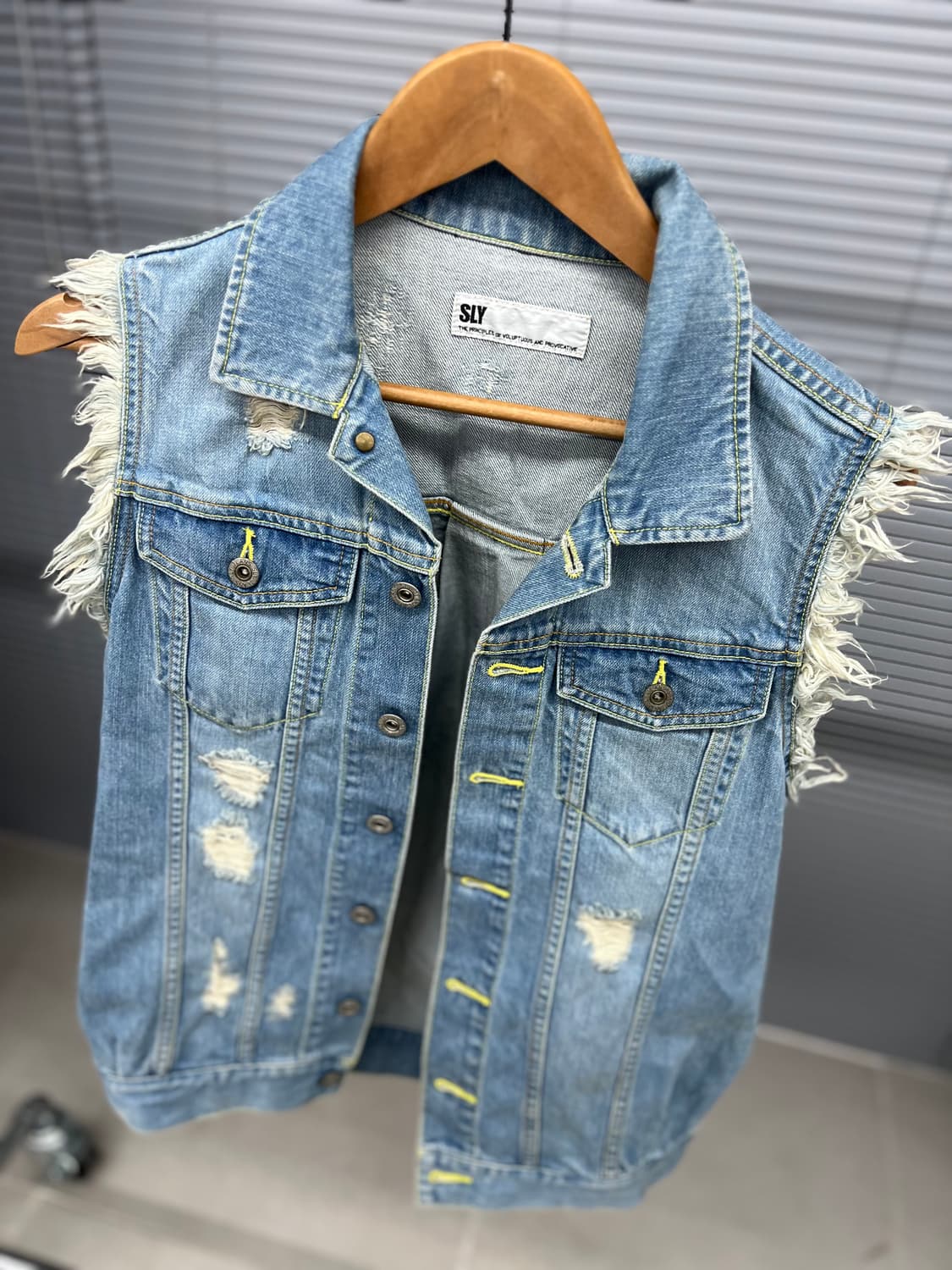 워싱청조끼  상품이미지4