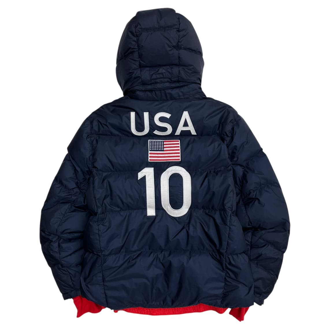 폴로 랄프로렌 빅포니 usa 레드배색 블랙 후드패딩 L 상품이미지3