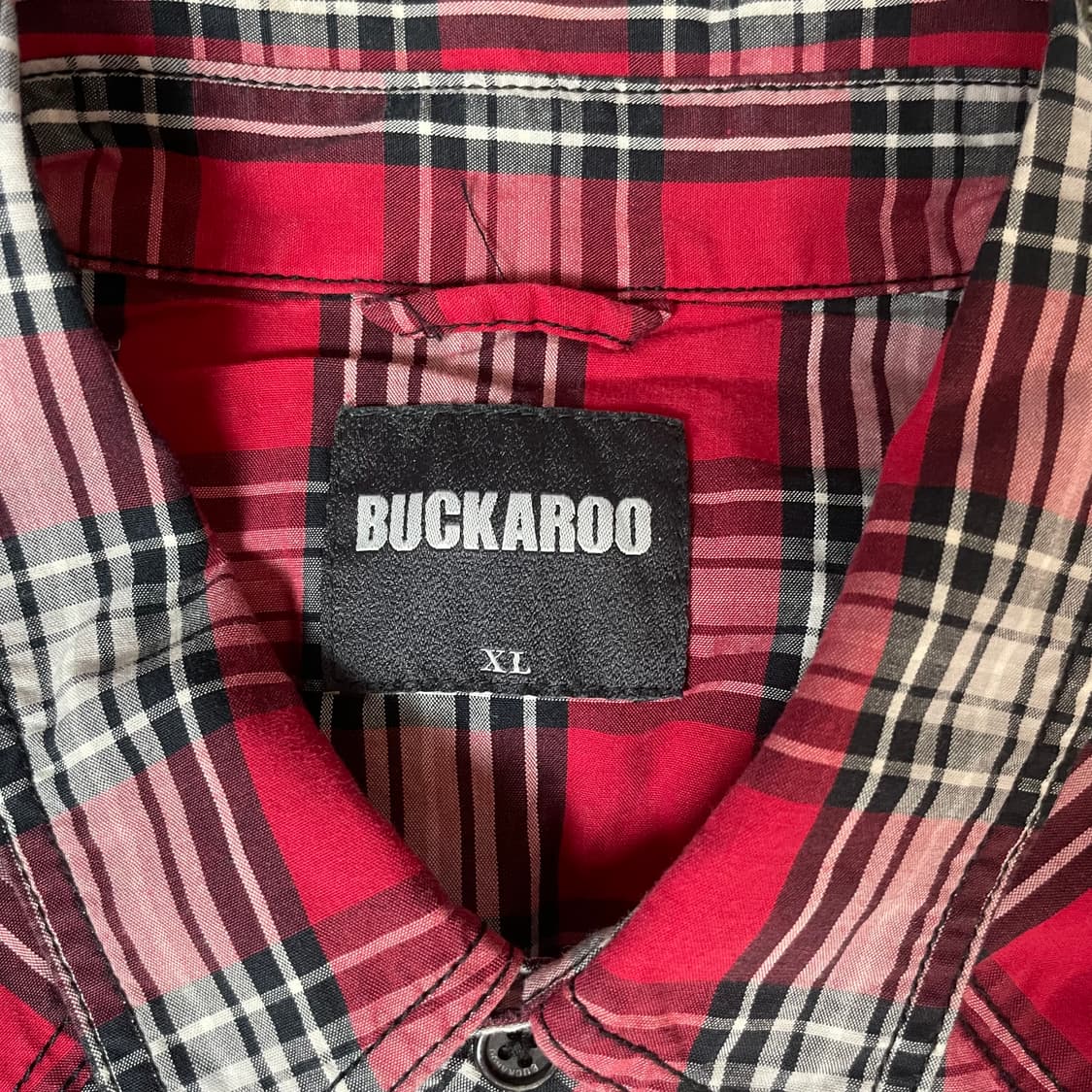 버커루 더블 포켓 레드 체크 셔츠 XL 상품이미지5