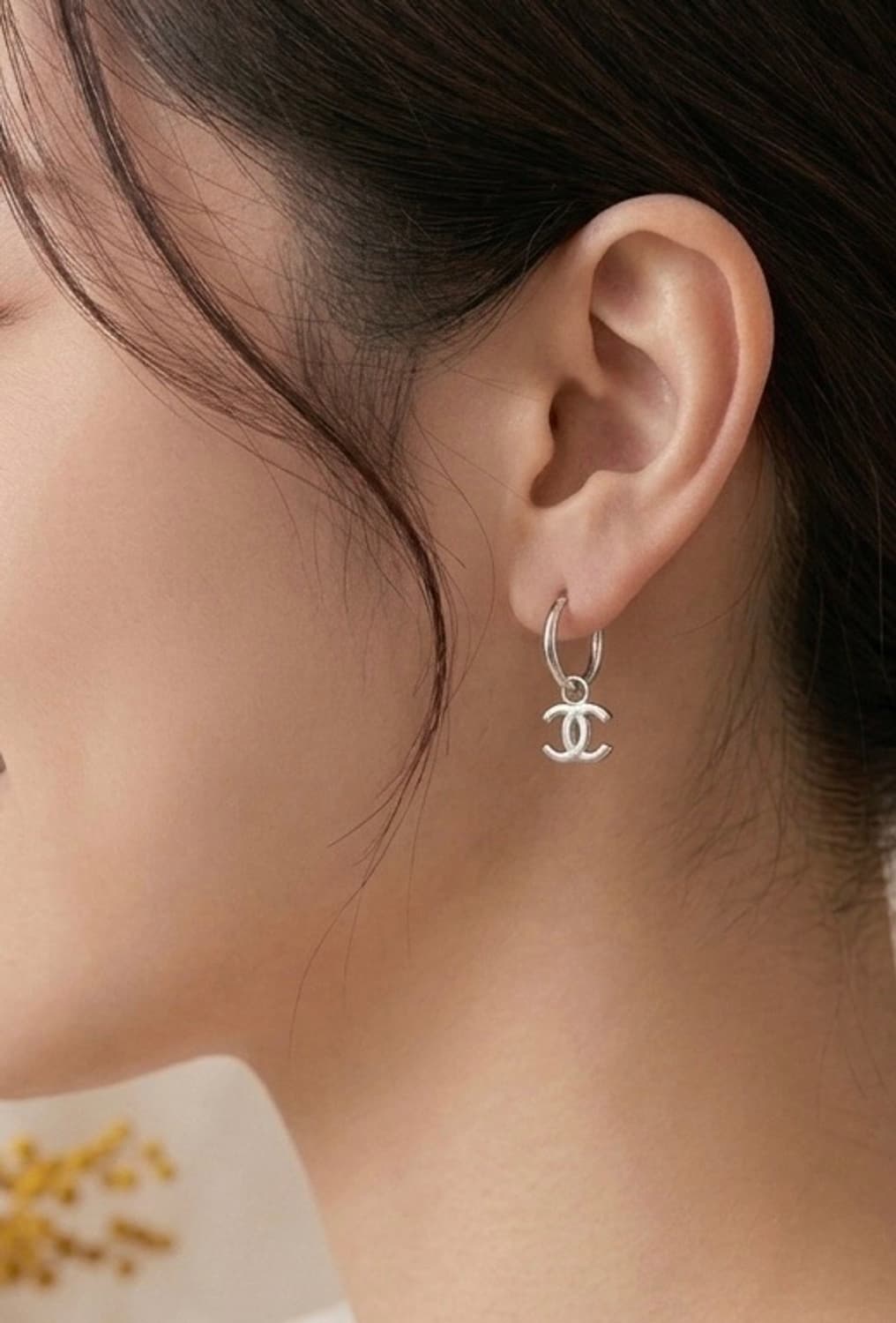 정품 샤넬 은장 로고 귀걸이 (박스구성) 상품이미지1