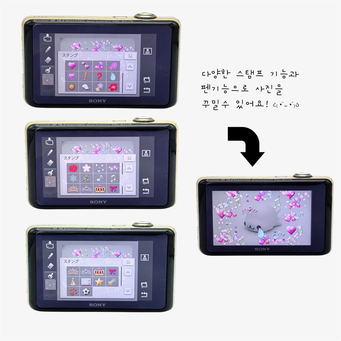 (꾸미기 기능) 소니 Sony Cyber-shot DSC-WX170 상품이미지5