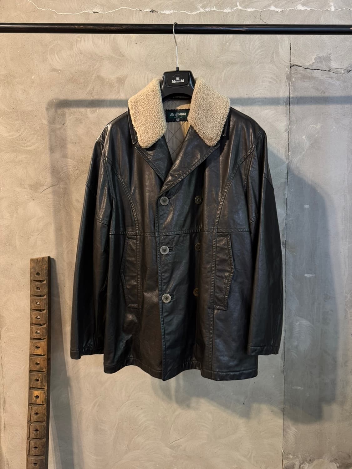 맥로렌 카우하이드 레더 더블 브레스티드 코트 105 상품이미지1