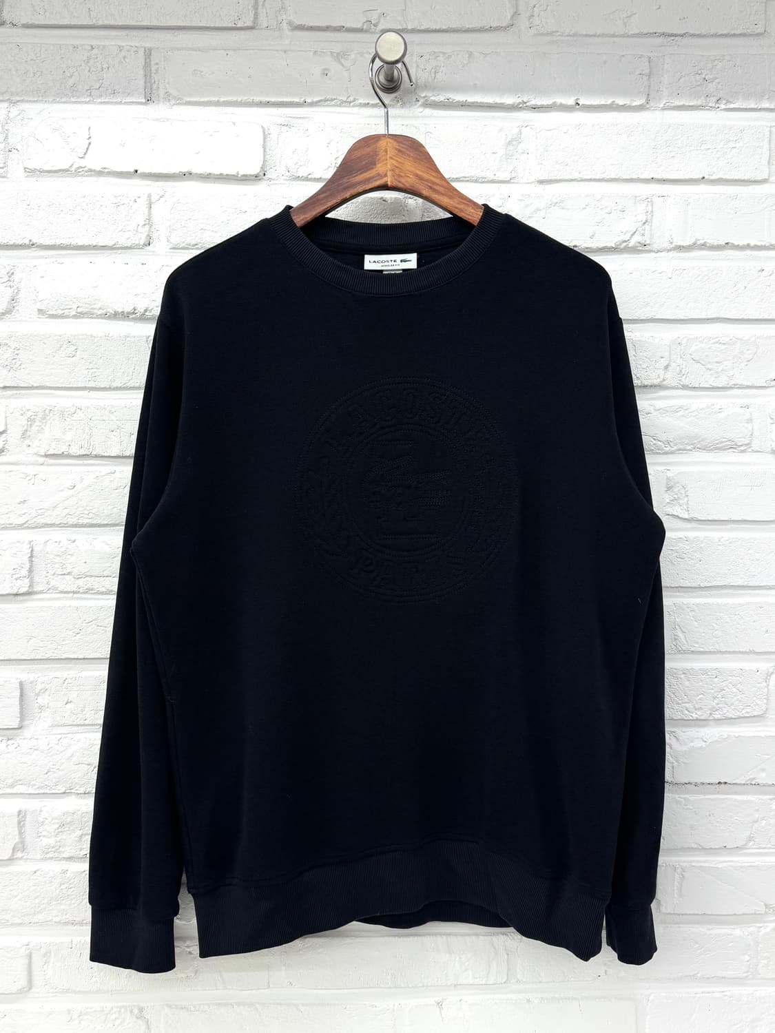 라코스테 블랙 레귤러핏 맨투맨 상품이미지3