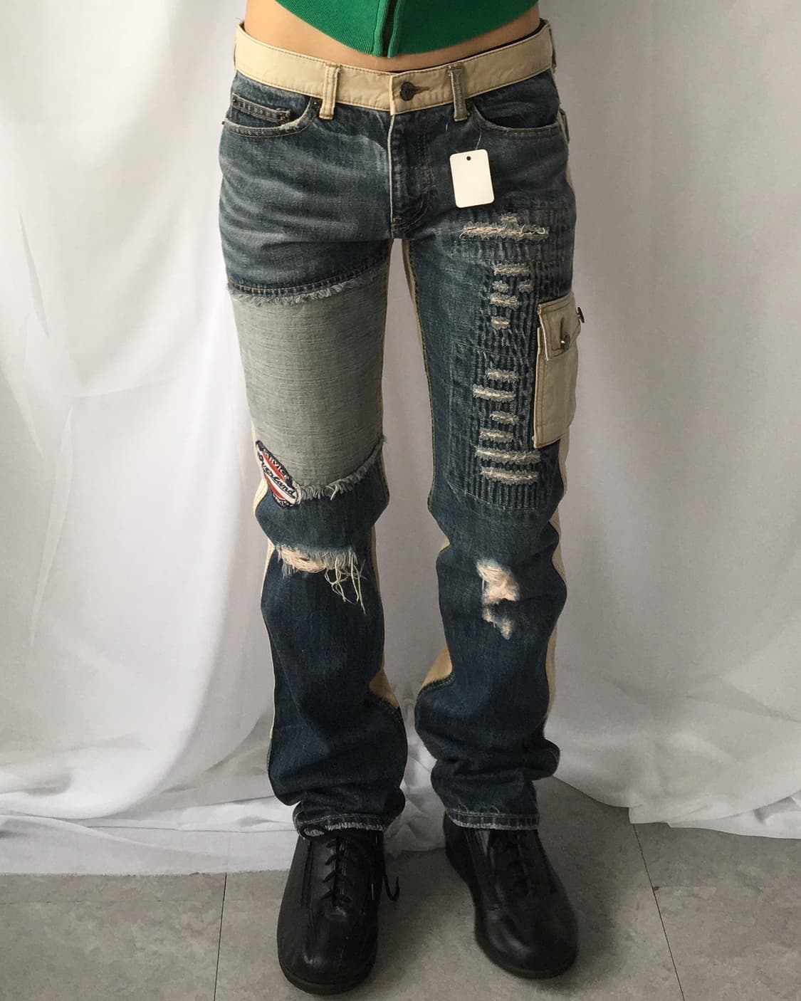 Damage pocket patch point denim pants 상품이미지9