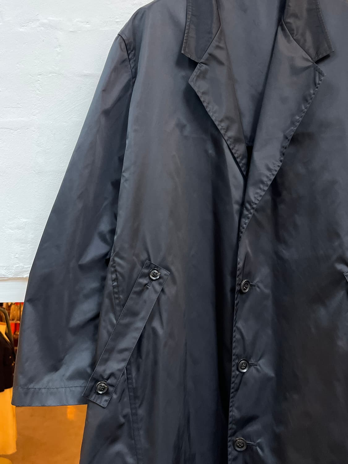 Yohji Yamamoto 나일론 오버핏 트렌치코트 블랙 3 상품이미지4