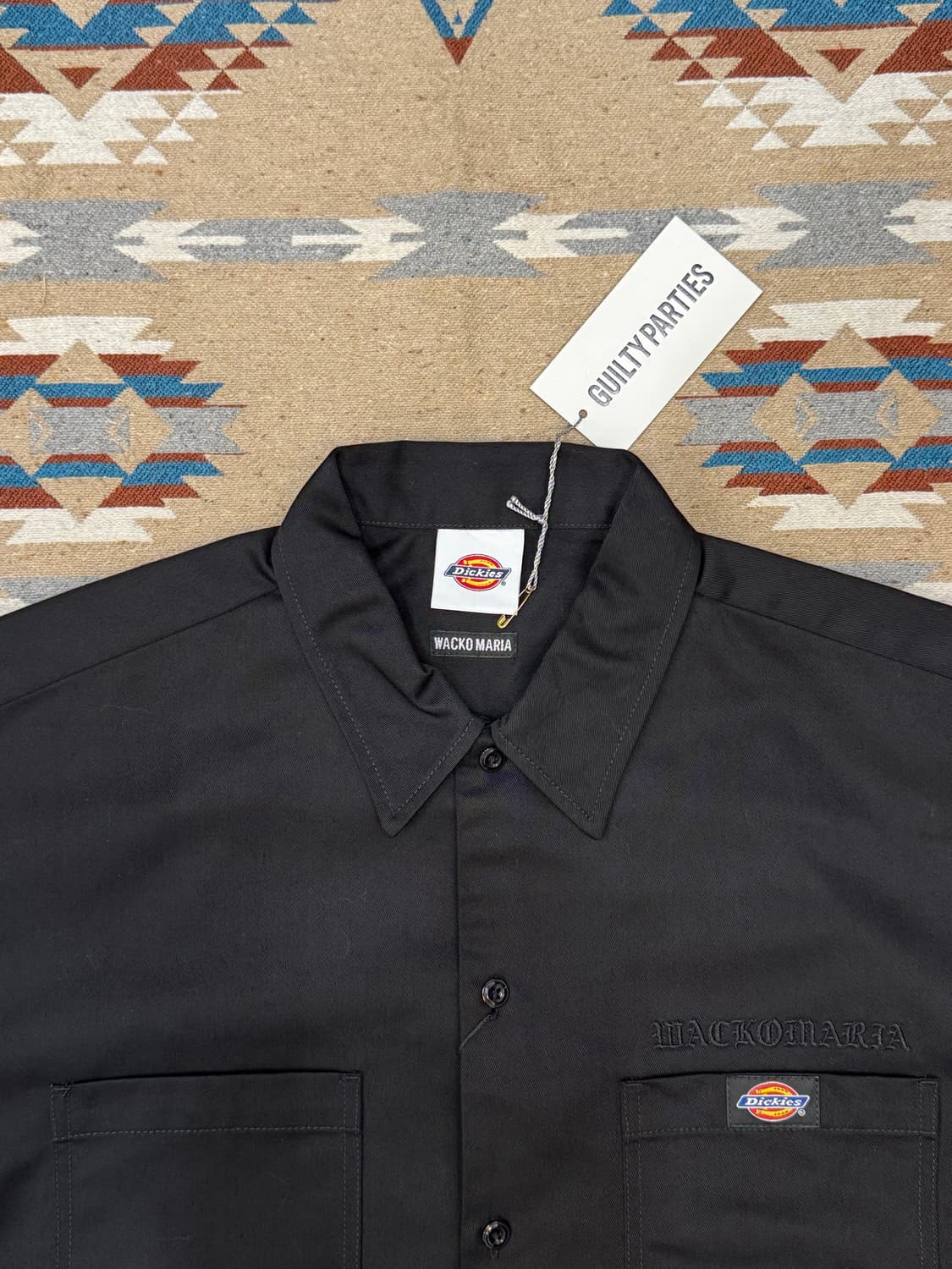 [L] 와코마리아 x 디키즈 워크 셔츠 블랙 (Type-2) 상품이미지3
