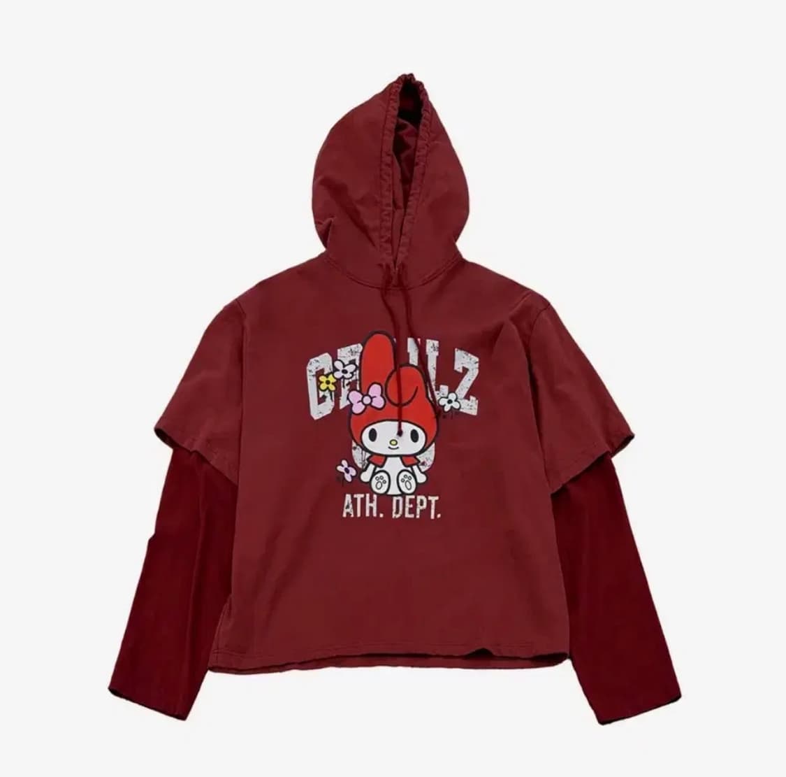 RED MY MELODY LAYERED LONG SLEEVE 상품이미지1