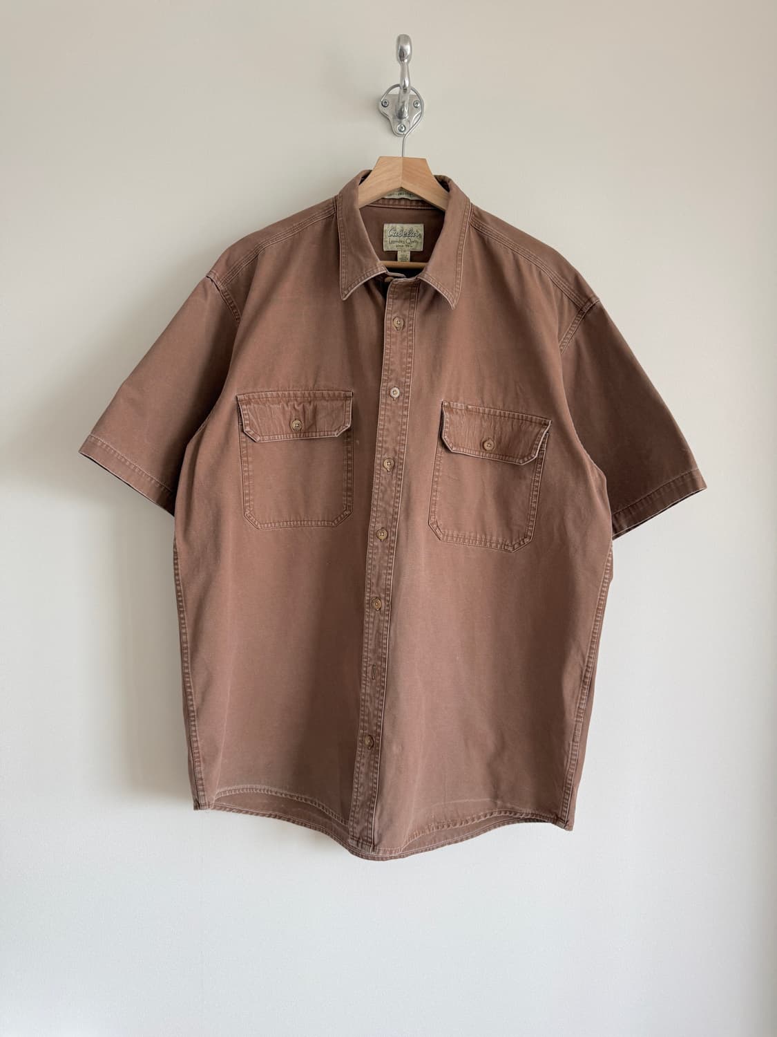 Pre owned 스톤워싱 캔버스 반팔 셔츠 상품이미지1