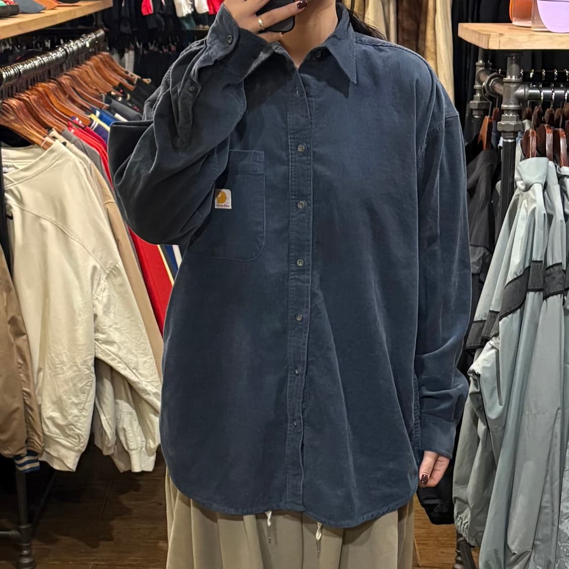 [HI] Carhartt 칼하트 코듀로이 긴팔셔츠 블루그레이 상품이미지2
