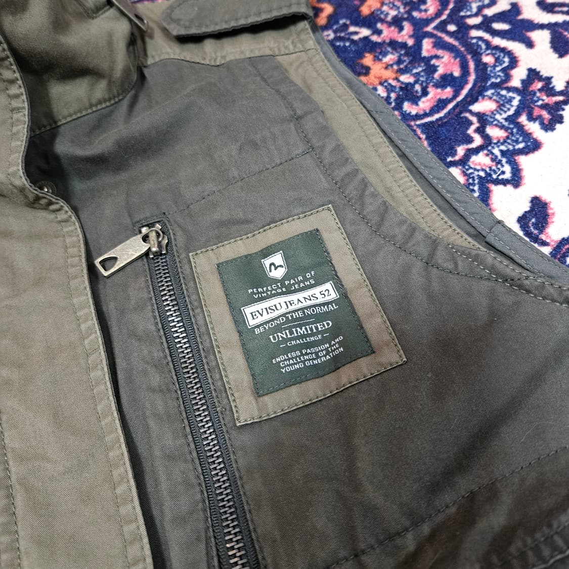 에비수(EVISU) 빈티지 허리스트렙 하프 야상 베스트 자켓  상품이미지4