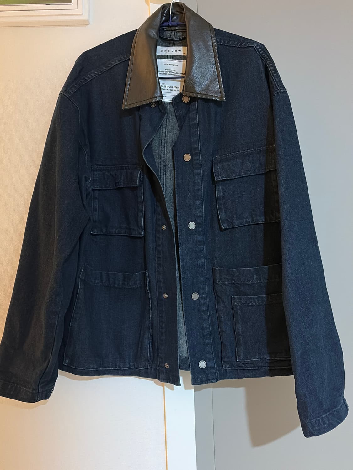 [M] 비슬로우 워시드 데님 멀티 포켓 워크 자켓 상품이미지1