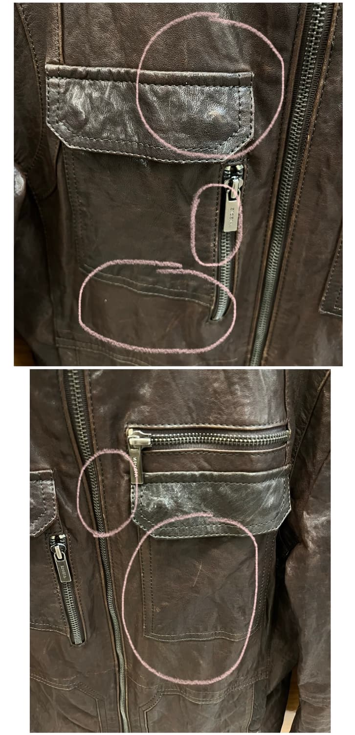 지오지아 라이더 양가죽 레더 자켓 브라운 100 #csz3953  상품이미지4