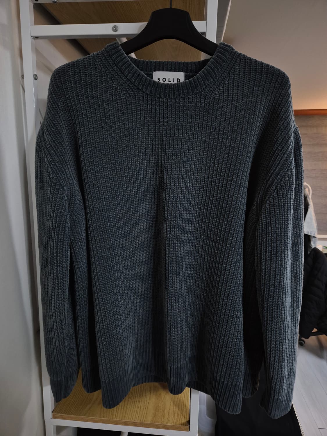 솔리드옴므 벨벳 니트 52 청록 상품이미지1