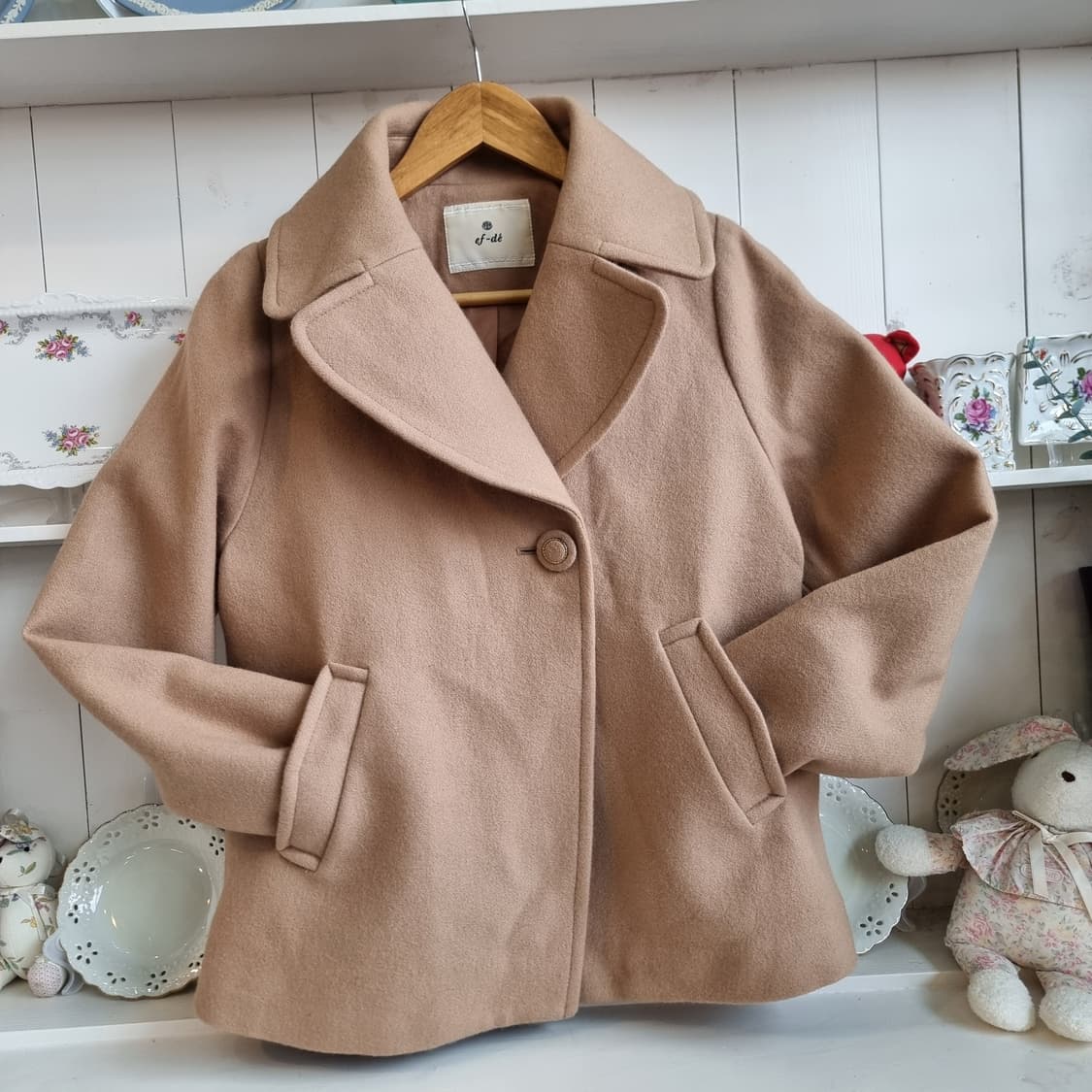 에프데 울 베이지 모리걸 코트 상품이미지3