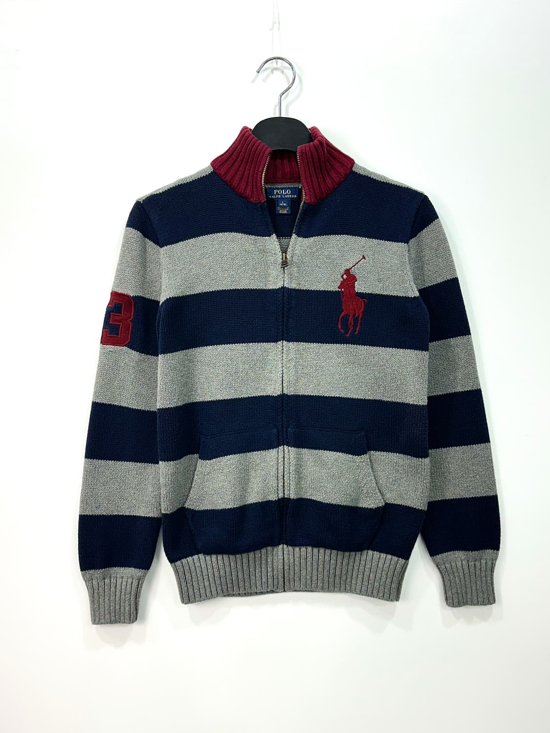 폴로 키즈 빅포니 로고 니트 집업 L  상품이미지1
