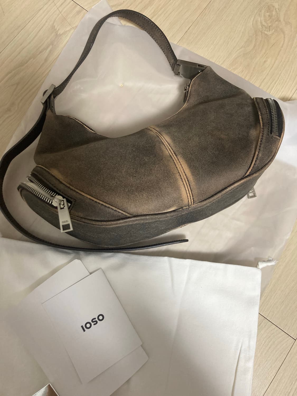 오소이 카고 호보백 빈티지브라운 토트백 상품이미지1