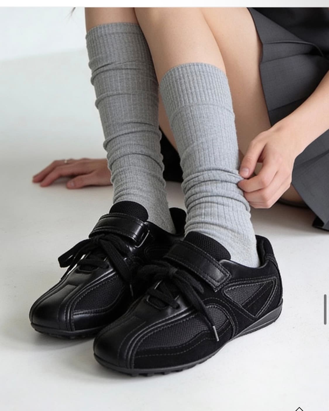 [245] 세인트새틴 포엣 소가죽 레이스업 스트랩 스니커즈 상품이미지1