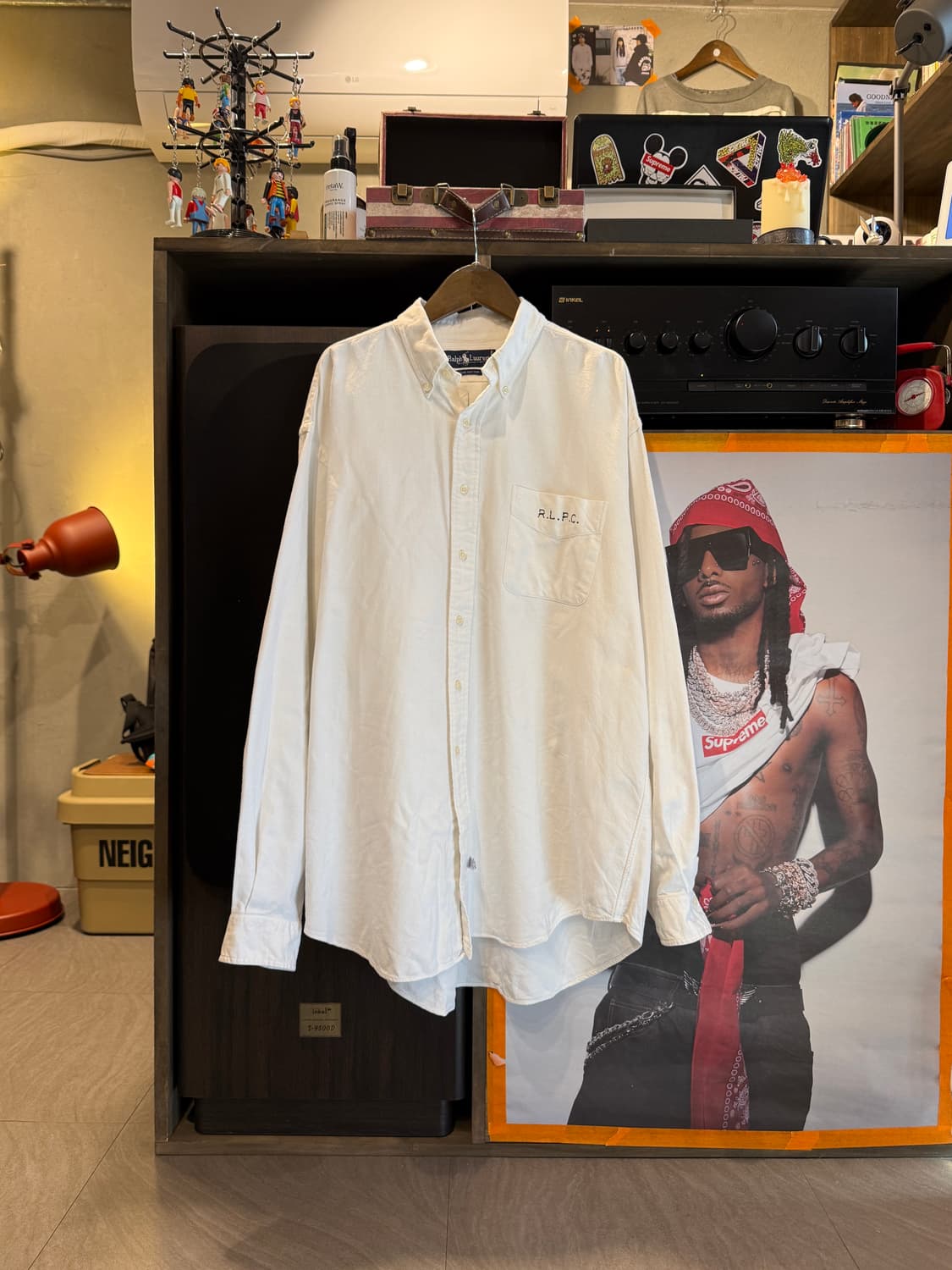 폴로 랄프로렌 스텐실 화이트 셔츠 L(2XL) 상품이미지1