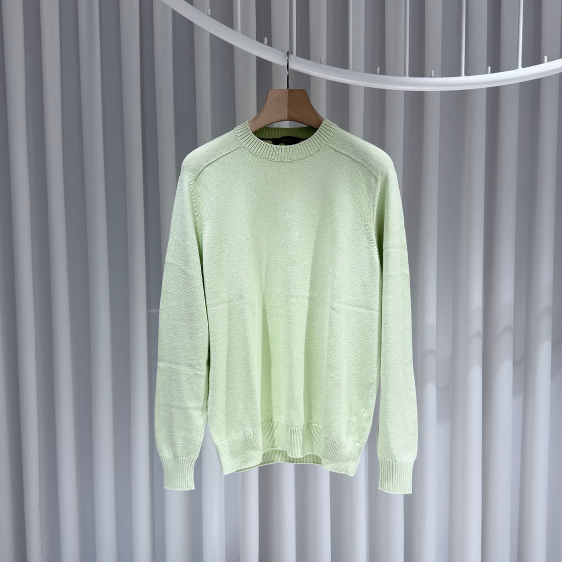 (S/50) / 로로피아나 실크 코튼 풀오버 니트 라임 상품이미지1