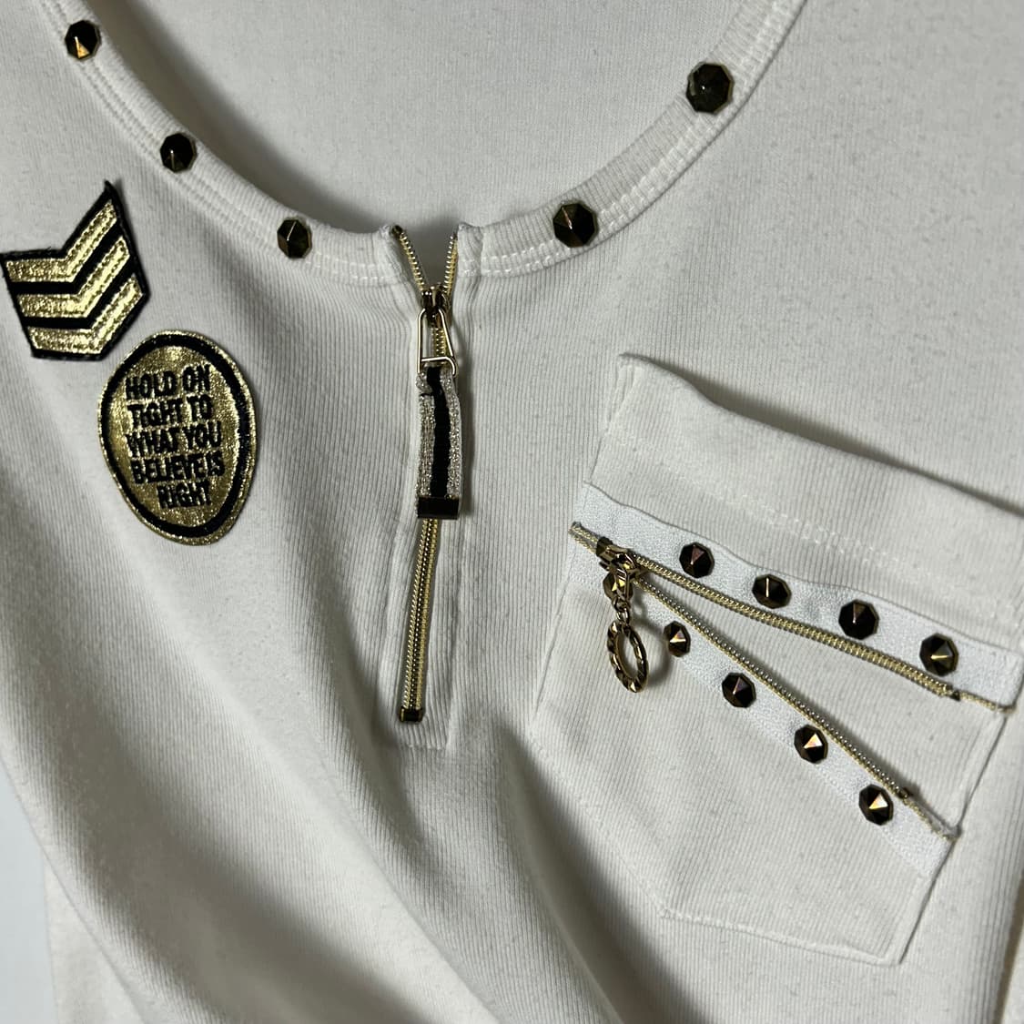 [EGOIST] 에고이스트 펑크 스터드 지퍼 반팔티셔츠 상품이미지5