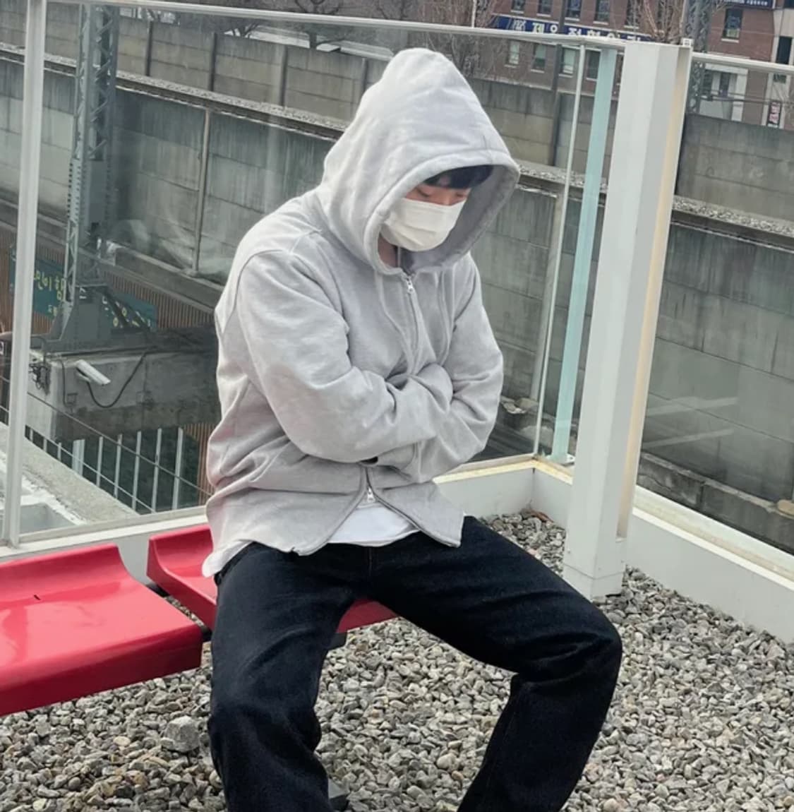 무탠다드 헤비웨이트 후드집업 그레이 2XL 상품이미지6