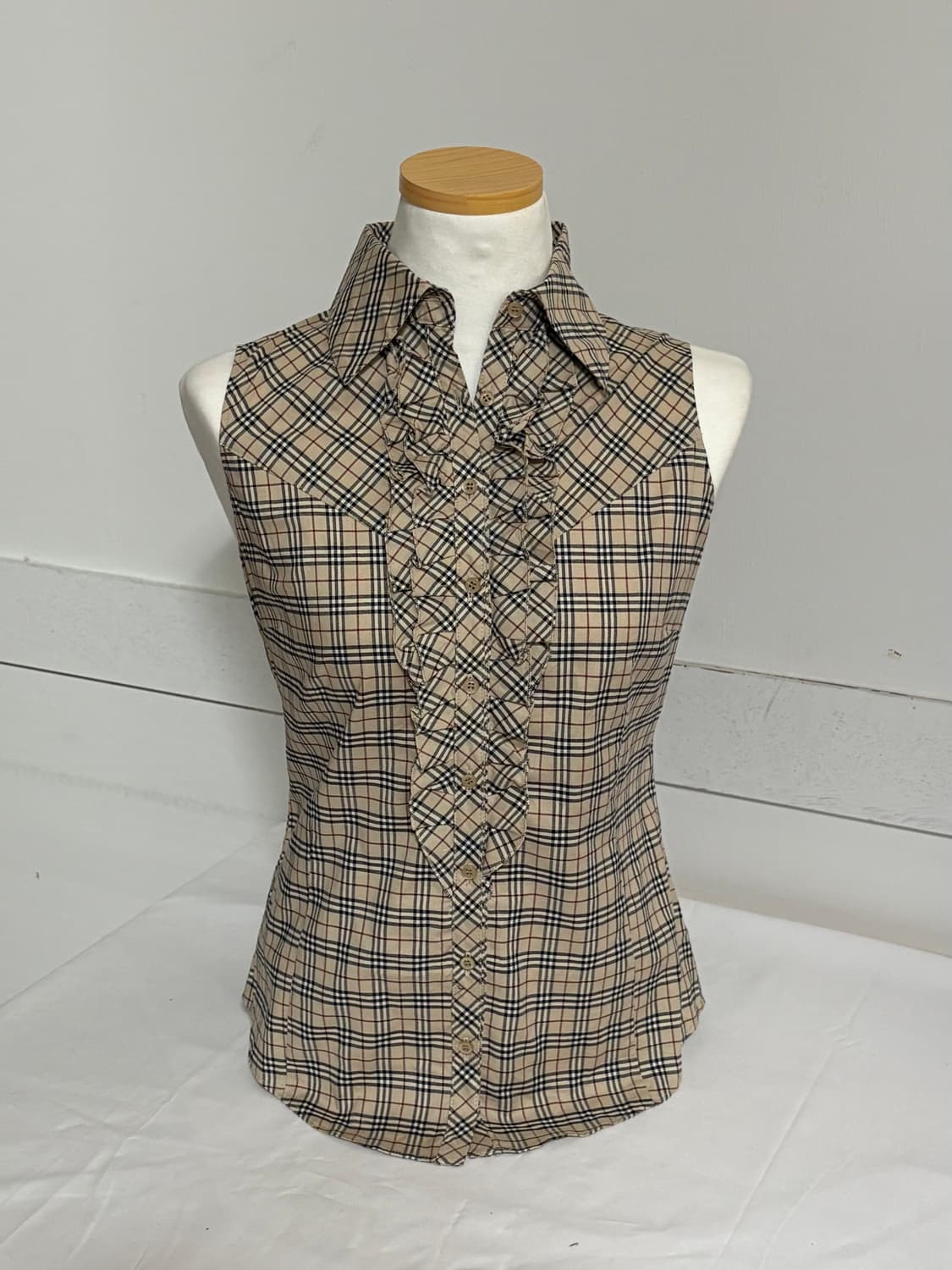 Burberry Blue Label 노바체크 러플 블라우스 상품이미지2