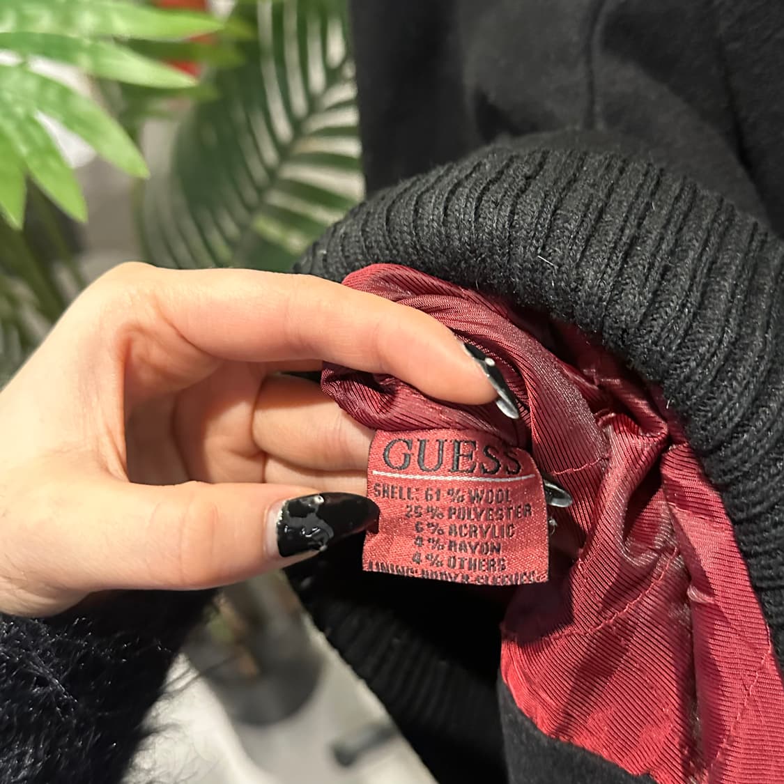 GUESS 게스 밀리터리 블루종 울 자켓 견장 디테일 블랙 상품이미지8