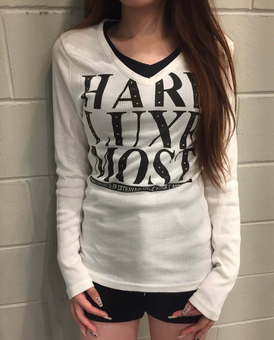 “BODY WAVE” Punk layered V-neck  상품이미지1